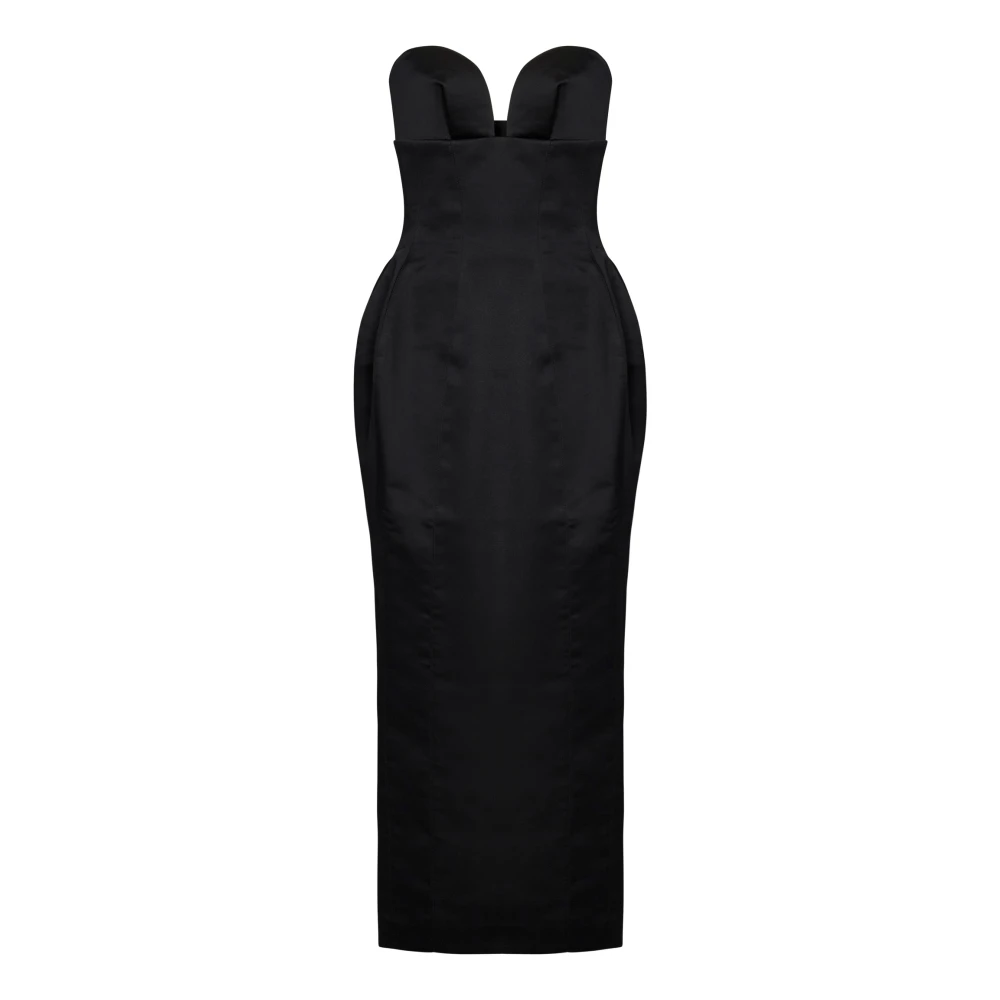 Monot Zwarte Strapless Sweetheart Neckline Jurk Black Dames