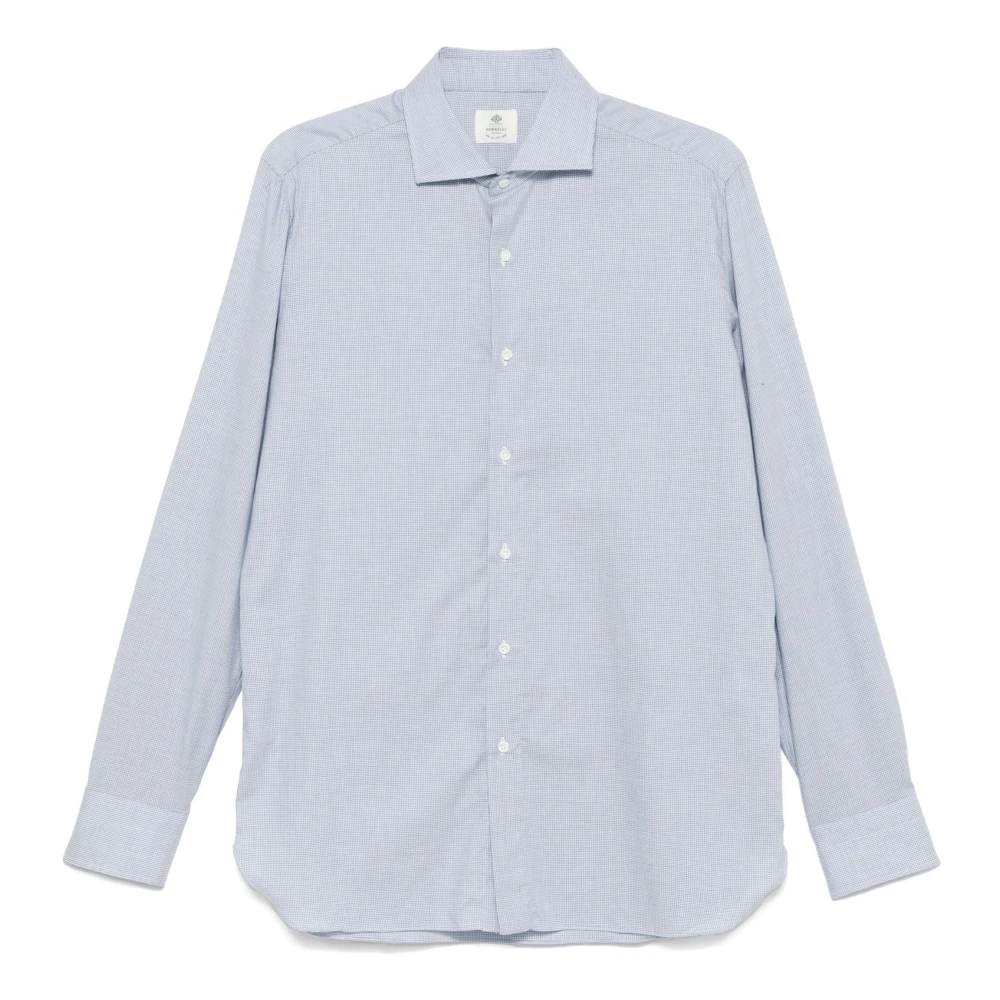 Borrelli Italiaans katoenen overhemd 100% katoen Blue Heren