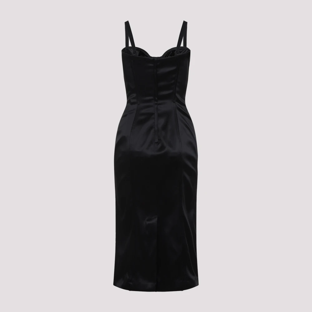 Dolce & Gabbana Elegante Zwarte Jurk Black Dames