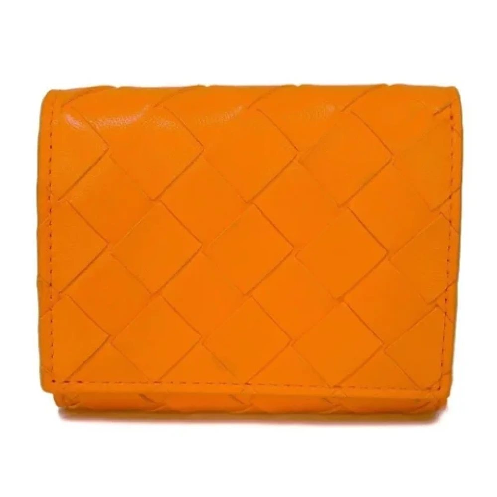 Bottega Veneta Vintage Pre-owned Fabric wallets Orange Dames