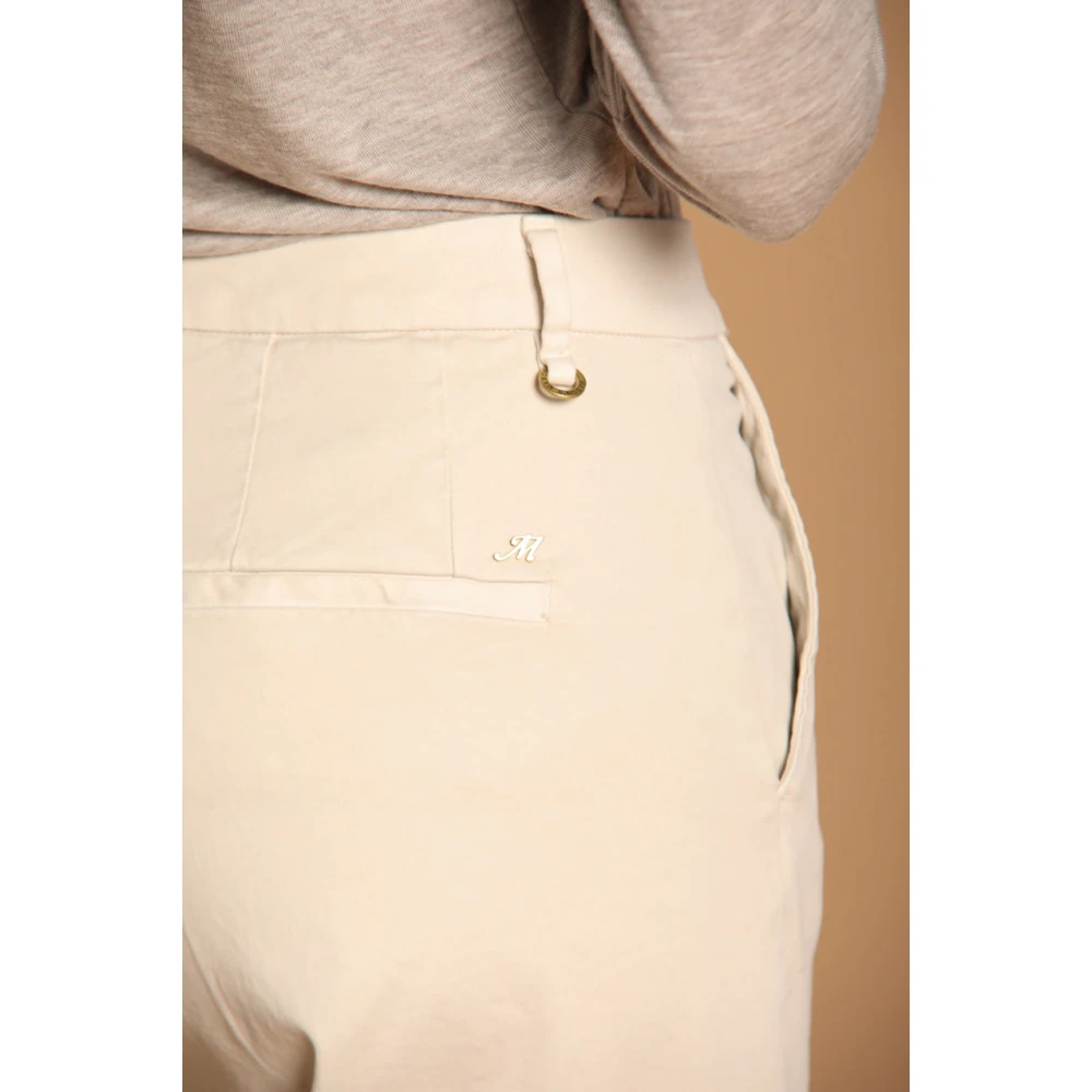 Mason's Satin Relaxte Pasvorm Chino Broek Beige Dames