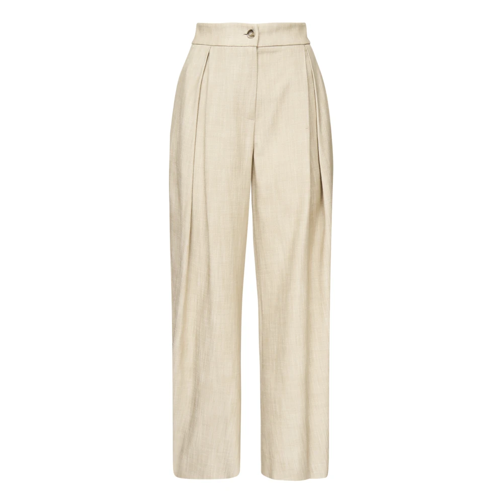 Pinko Women's Beige Tapered Trousers, S, Viscose Trousers