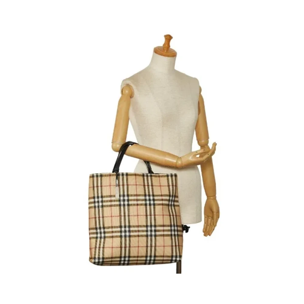 Burberry Vintage Pre-owned Cotton handbags Beige Dames