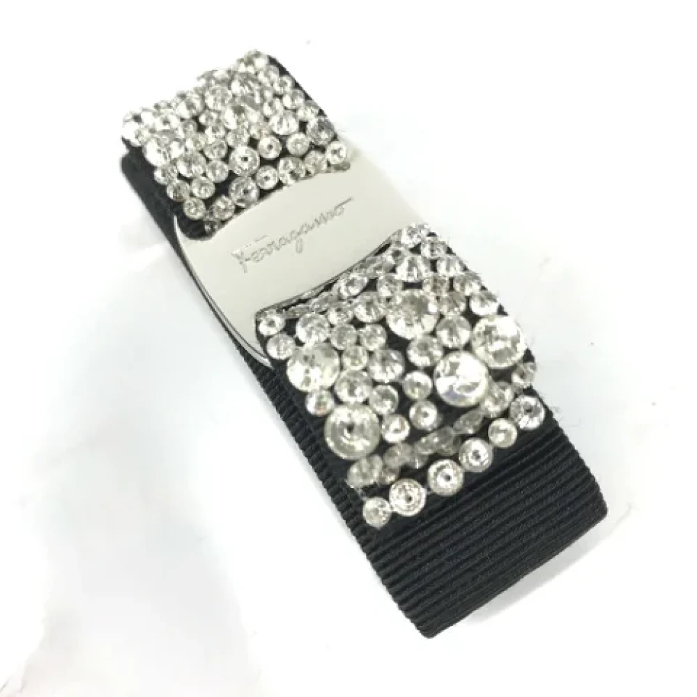 Salvatore Ferragamo Pre-owned Fabric hair-accessories Black Dames