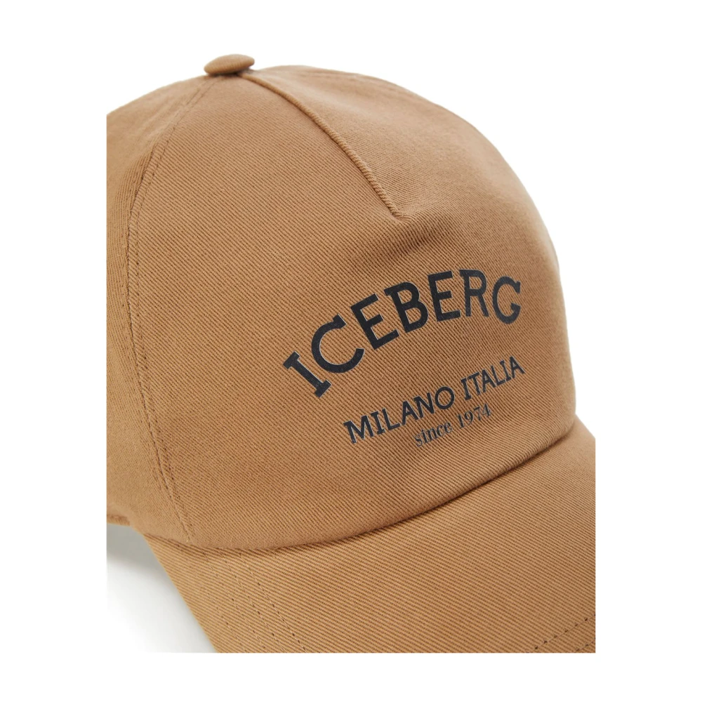 Iceberg Katoenen gabardine baseballpet Brown Heren