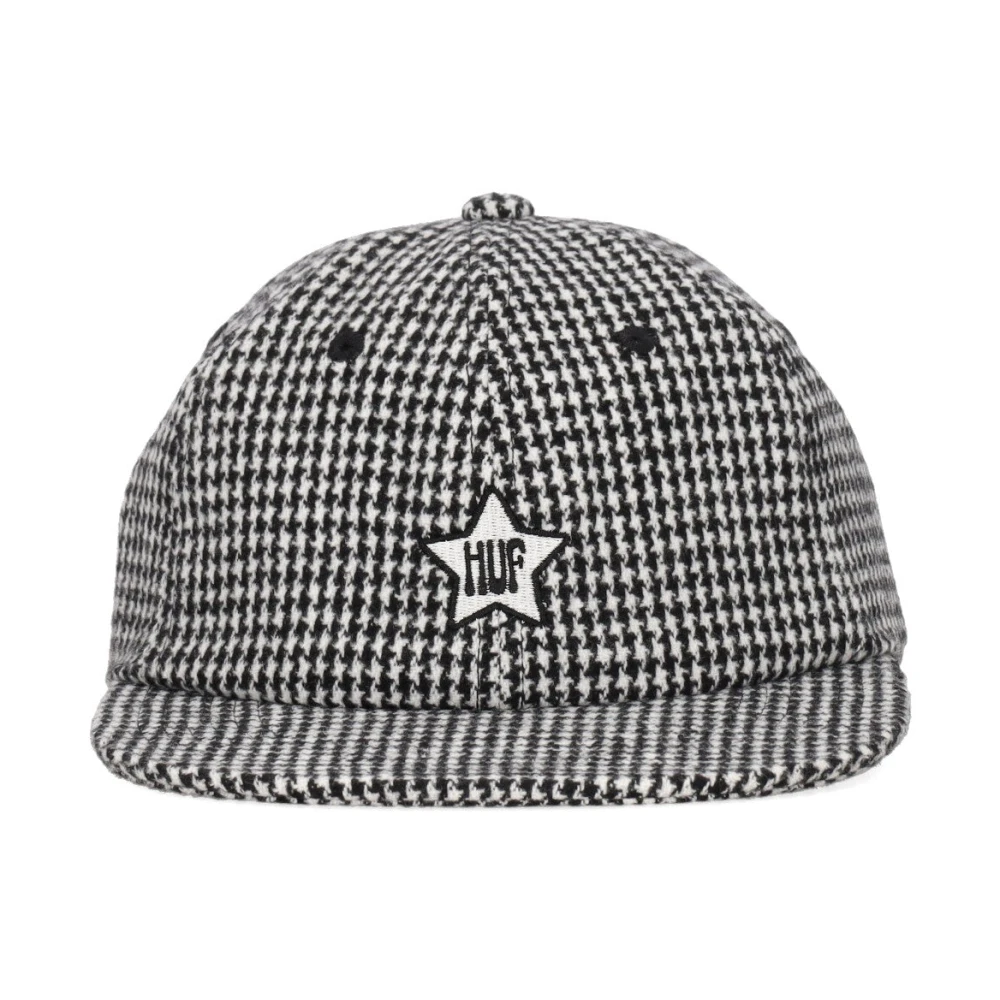 HUF Houndstooth Platte Klep Pet Zwart Gray Heren