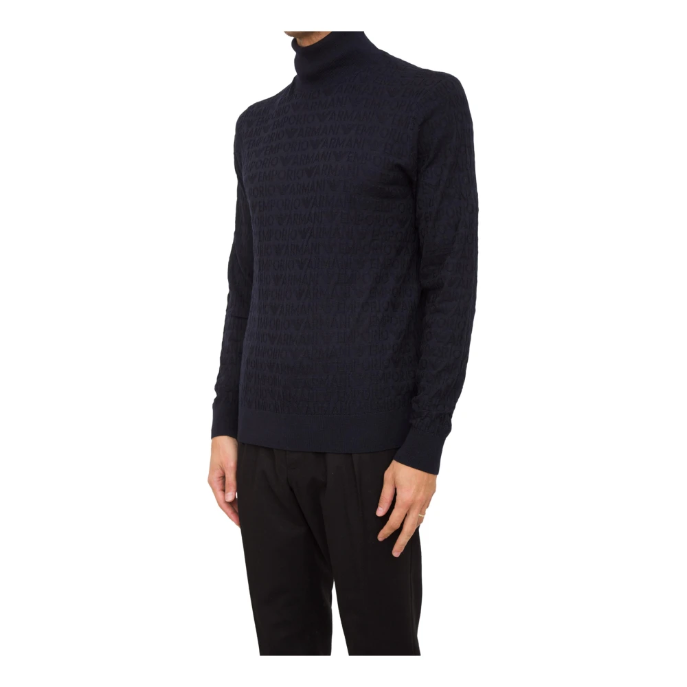 Emporio Armani Blauwe Pullover Trui Stijlvolle Mode Blue Heren