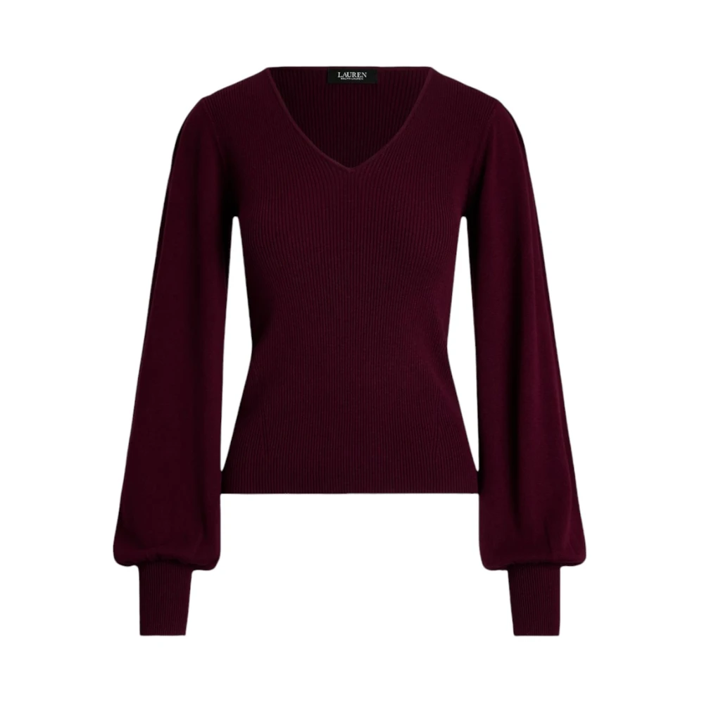 Ralph Lauren V-hals Gebreide Trui Purple Dames