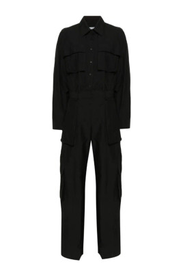 robe-noire-en-melange-de-coton-ripstop