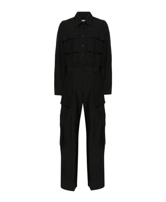 robe-noire-en-melange-de-coton-ripstop