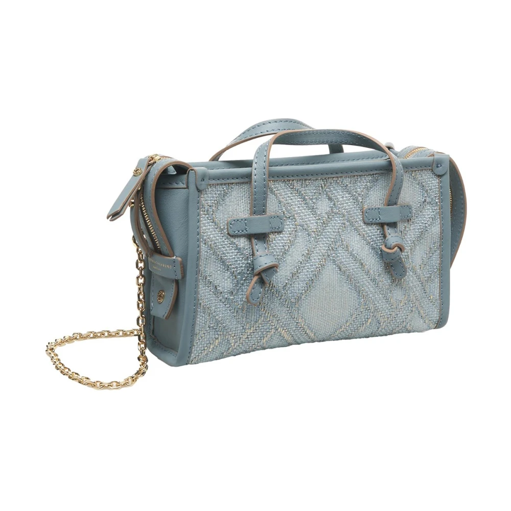 Gianni Chiarini Blauwe leren crossbodytas Blue Dames