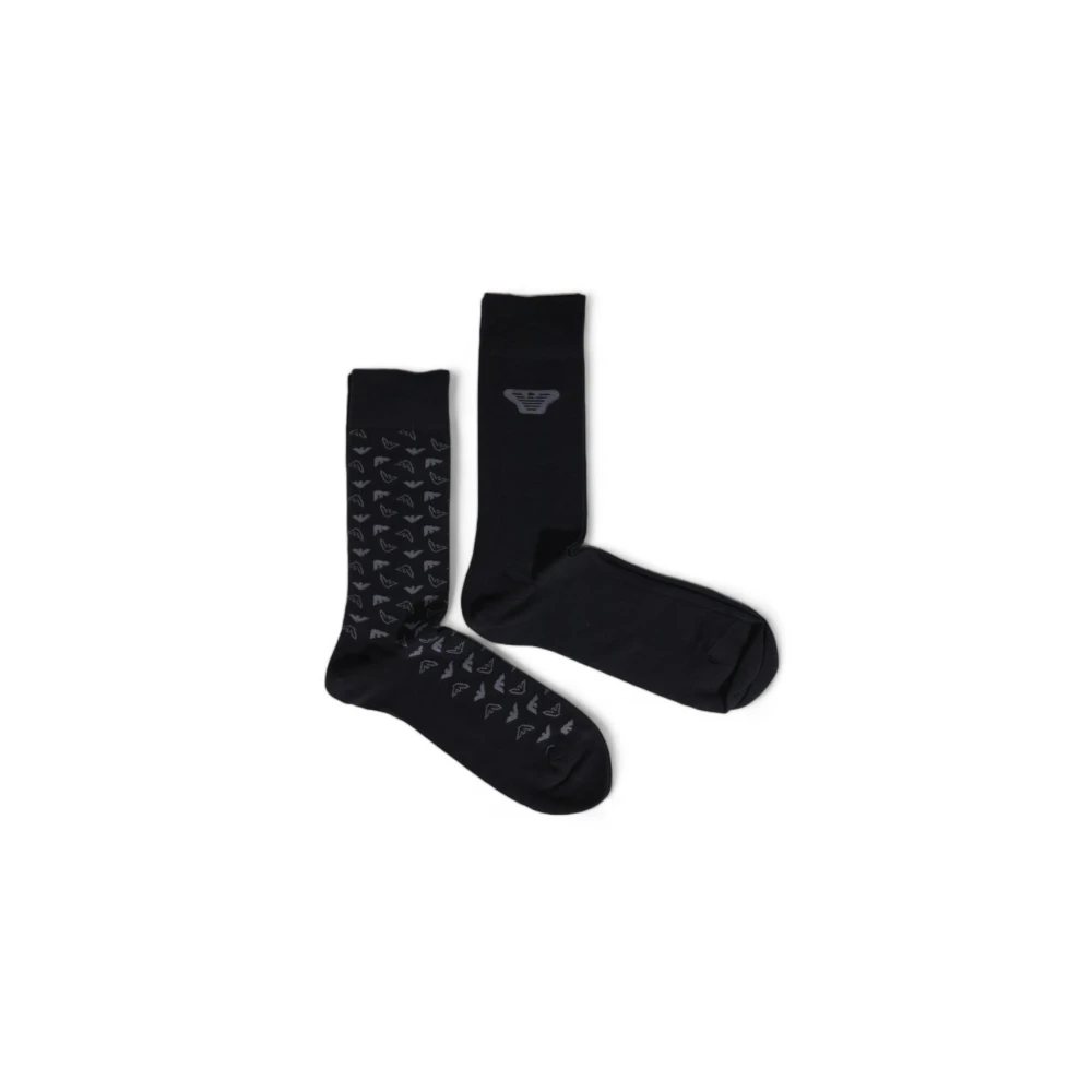 Emporio Armani Printpatroon Instap Katoenen Sokken Black Heren