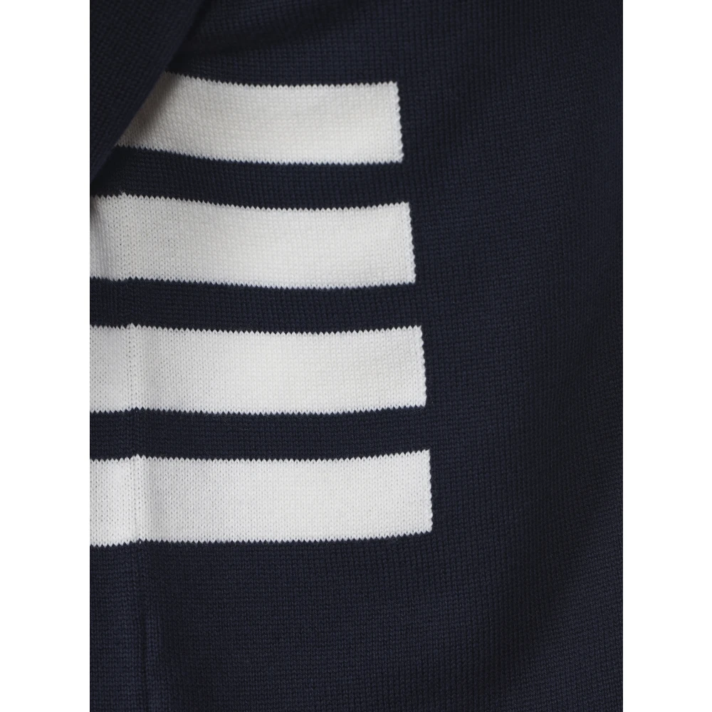 Thom Browne Blauwe Crew Neck Katoenen Trui Blue Heren