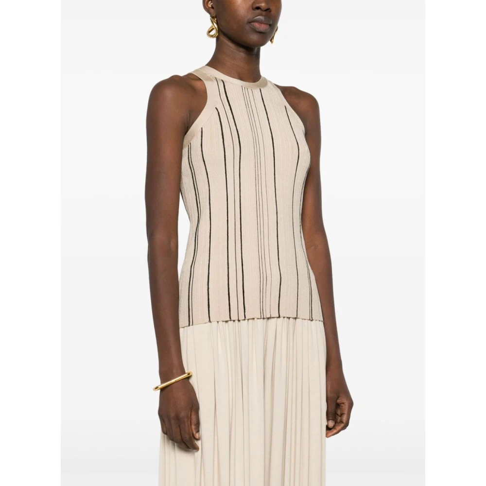 TotêMe Vlecht Tank Top Beige Dames