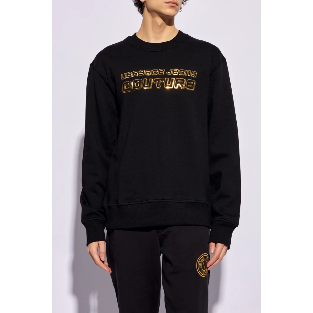 Versace Jeans Couture Sweatshirt met logo Black Heren