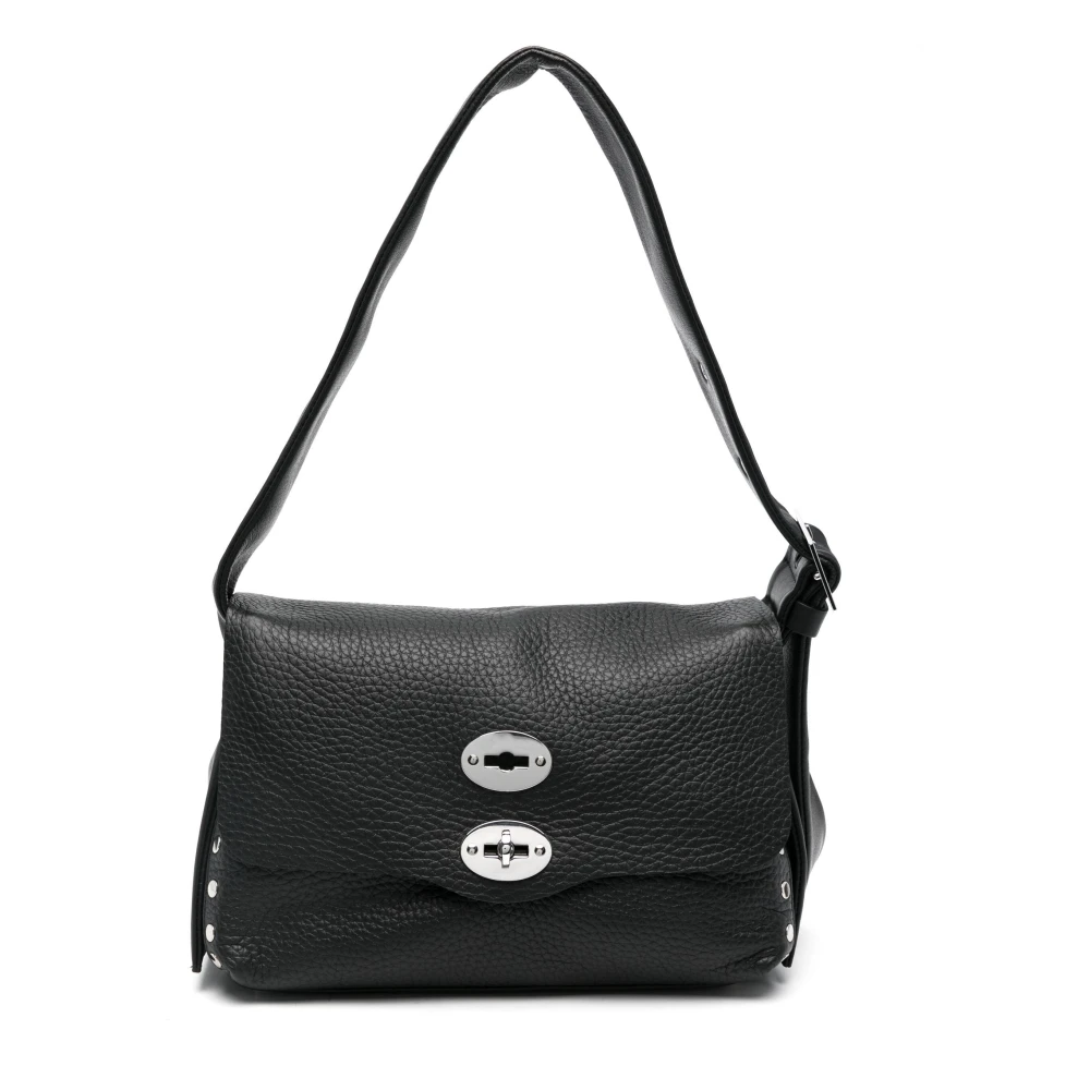 Zanellato Women's Black Shoulder Bags, One Size, Small Postina Shoulder Bag
