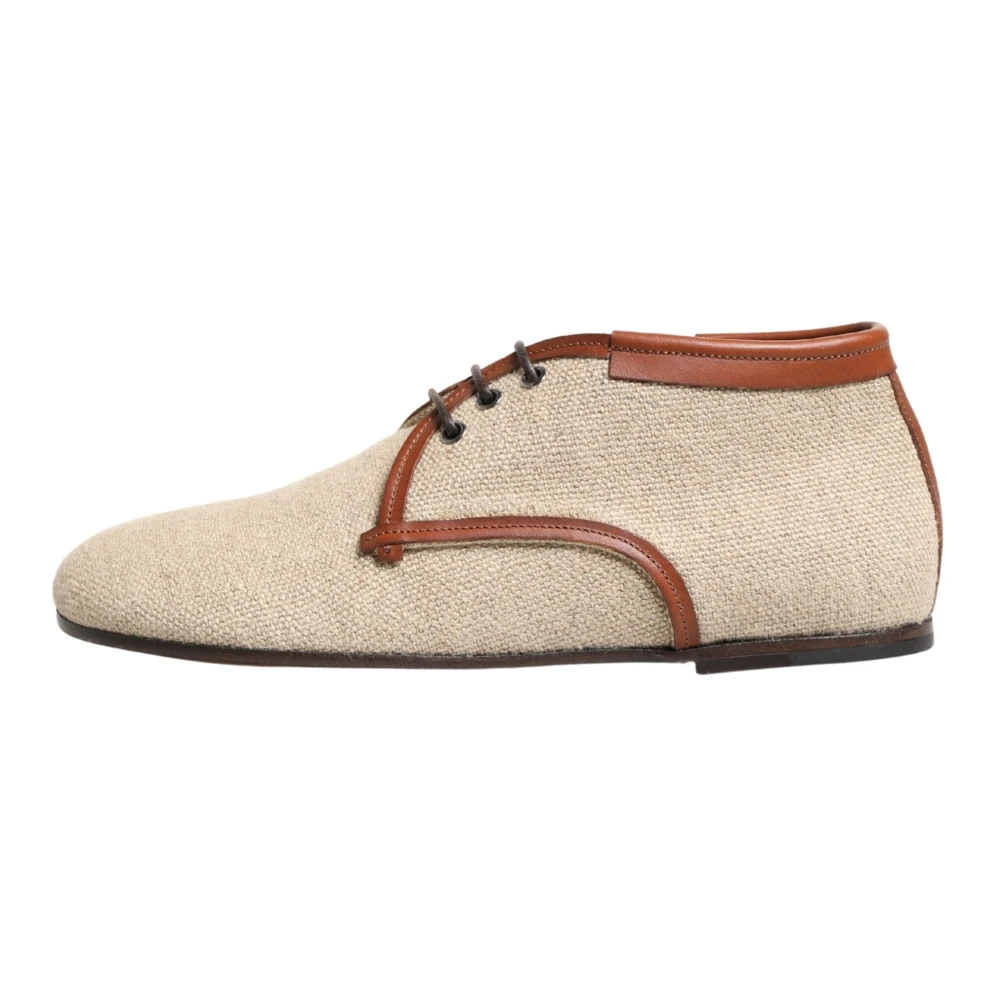 Dolce & Gabbana Mannelijk Beige Schoenen Heren, 44 Eu, Leer, Derby Schoenen