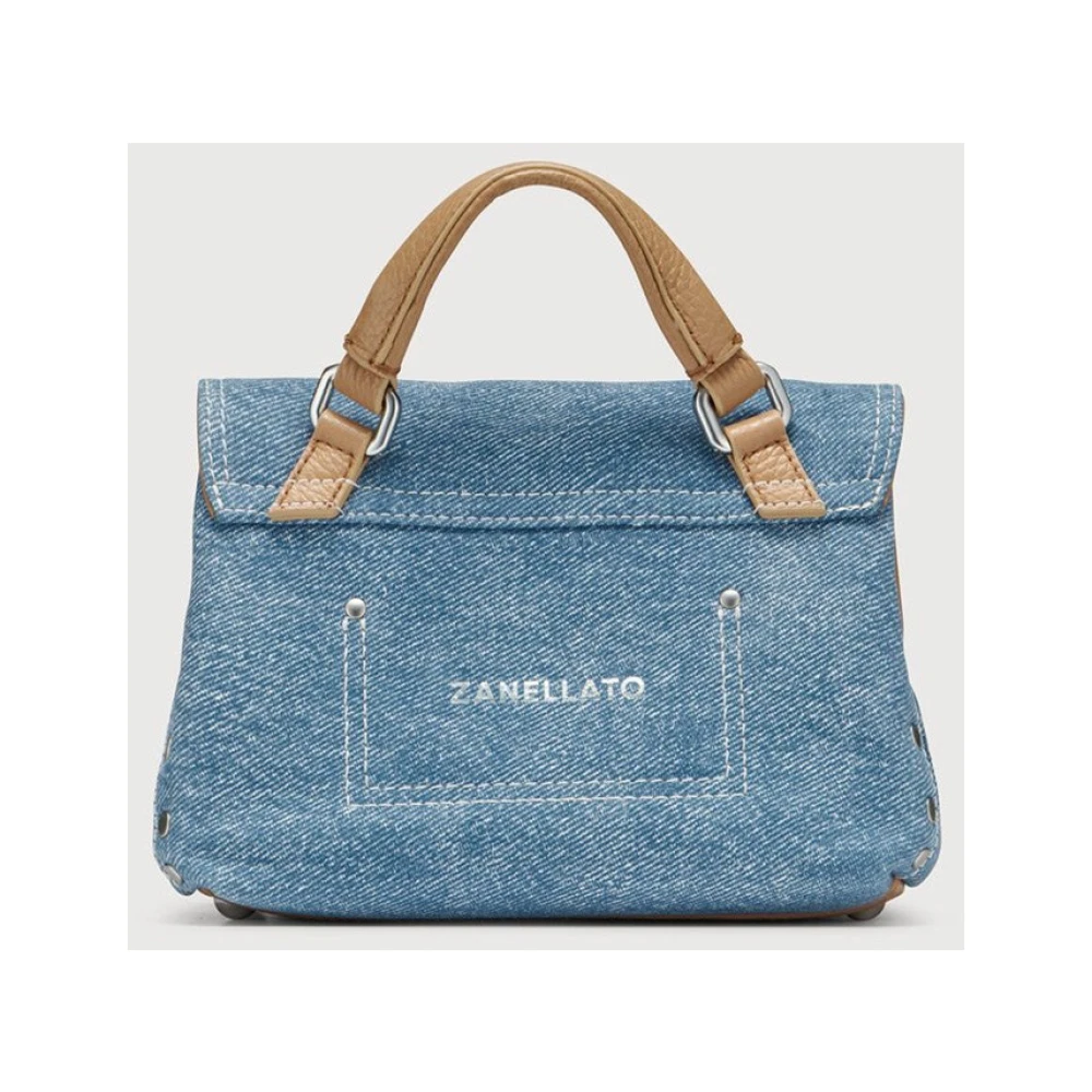 Zanellato Denim Schoudertas met Verstelbare Band Blue Dames