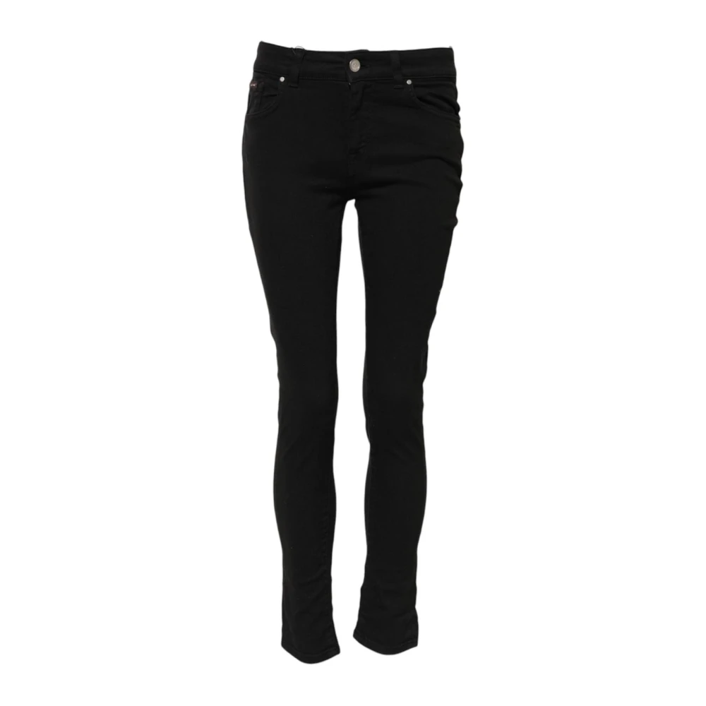 Dolce & Gabbana Women's Black Slim Fit Jeans, Xs, Skinny Denim Jeans With Logo