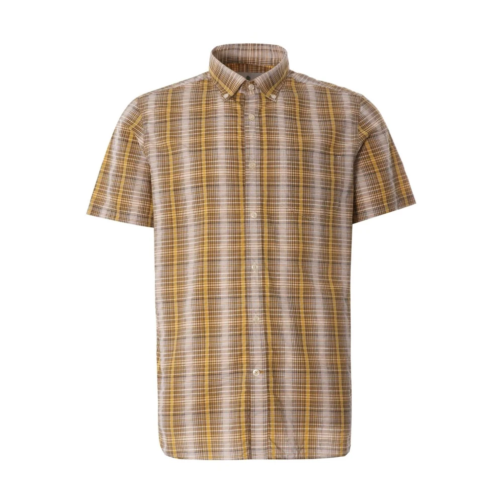 Barbour Ademend Geruit Shirt met Korte Mouwen Yellow Heren