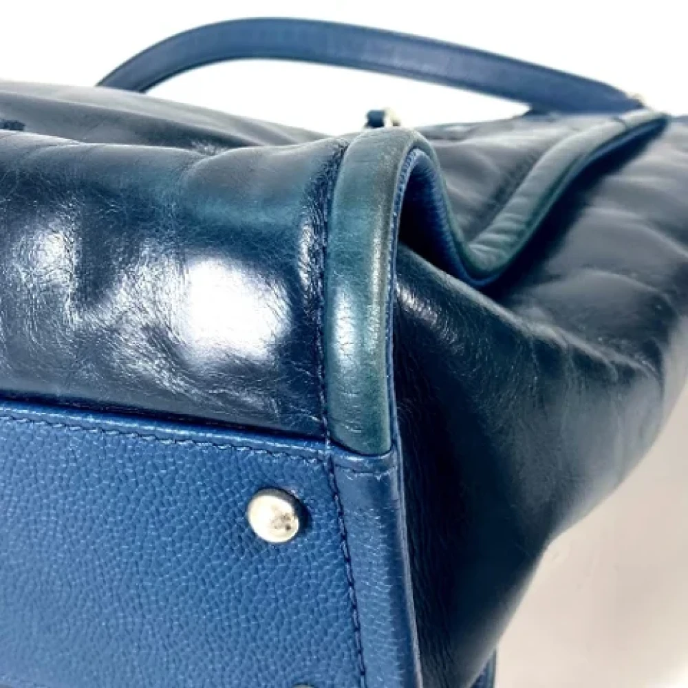 Chanel Vintage Pre-owned Leather chanel-bags Blue Dames