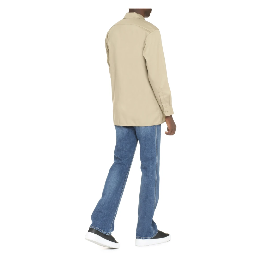 Dickies Katoenmix Lange Mouw Shirt Beige Heren