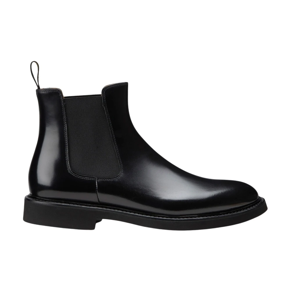 Doucal's Men's Black Chelsea Boots, 9 Uk, Leather Beatles Ankle Boot