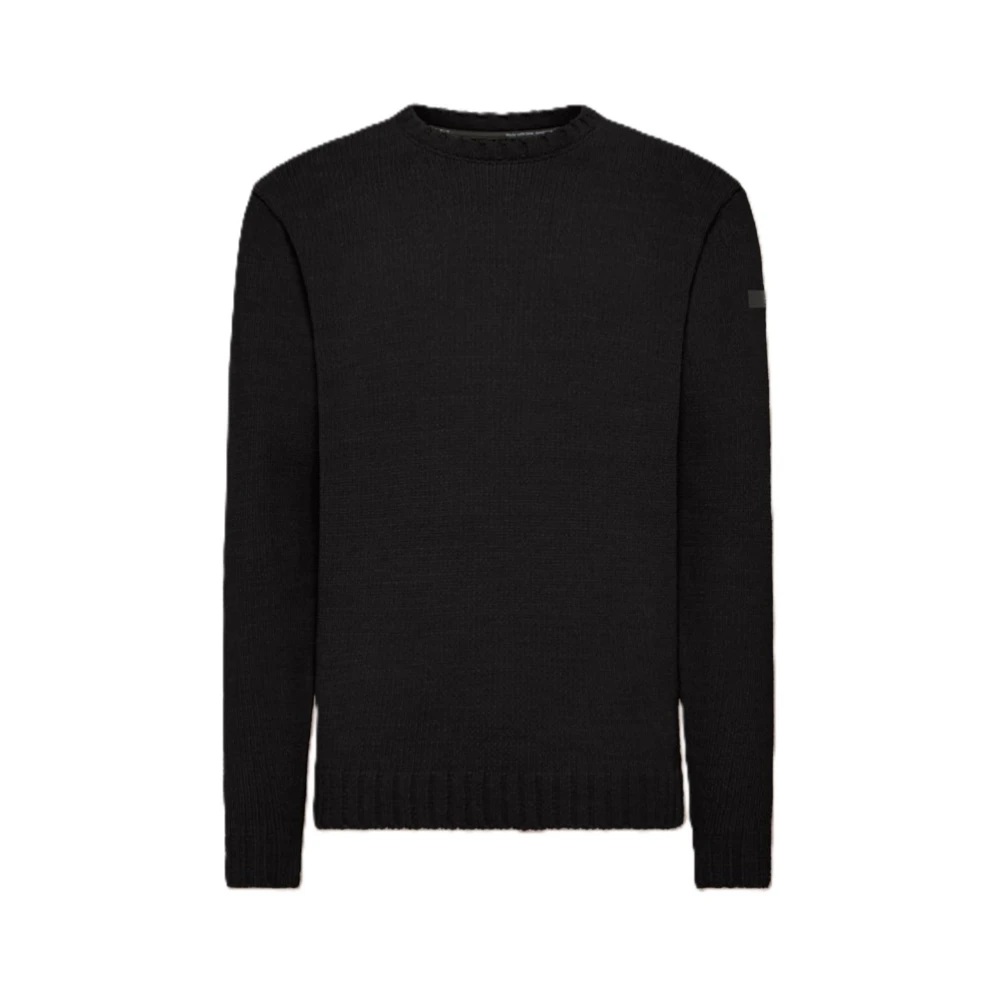 RRD Zwarte Spons Effect Gebreide Trui Black Heren