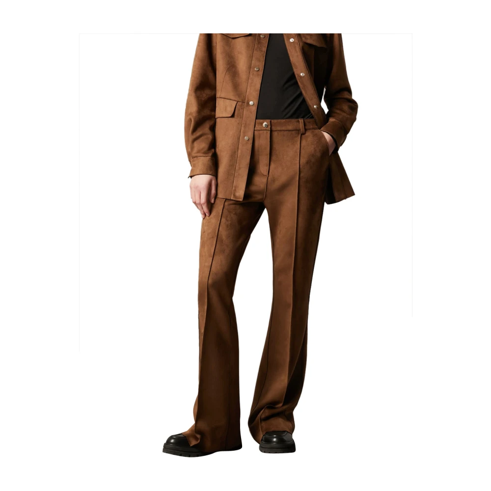 Pennyblack Flared fluwelen broek voor vrouwen Brown Dames