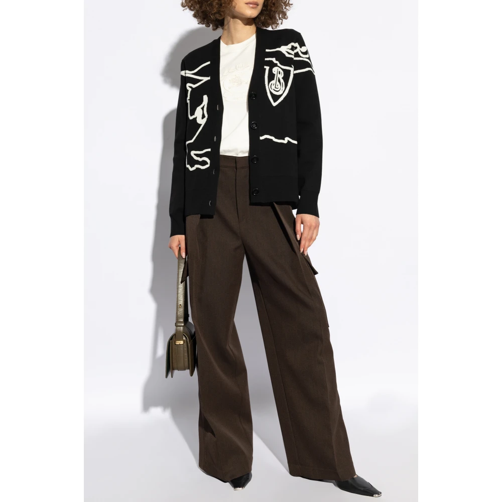 Burberry Cardigan met logo Black Dames