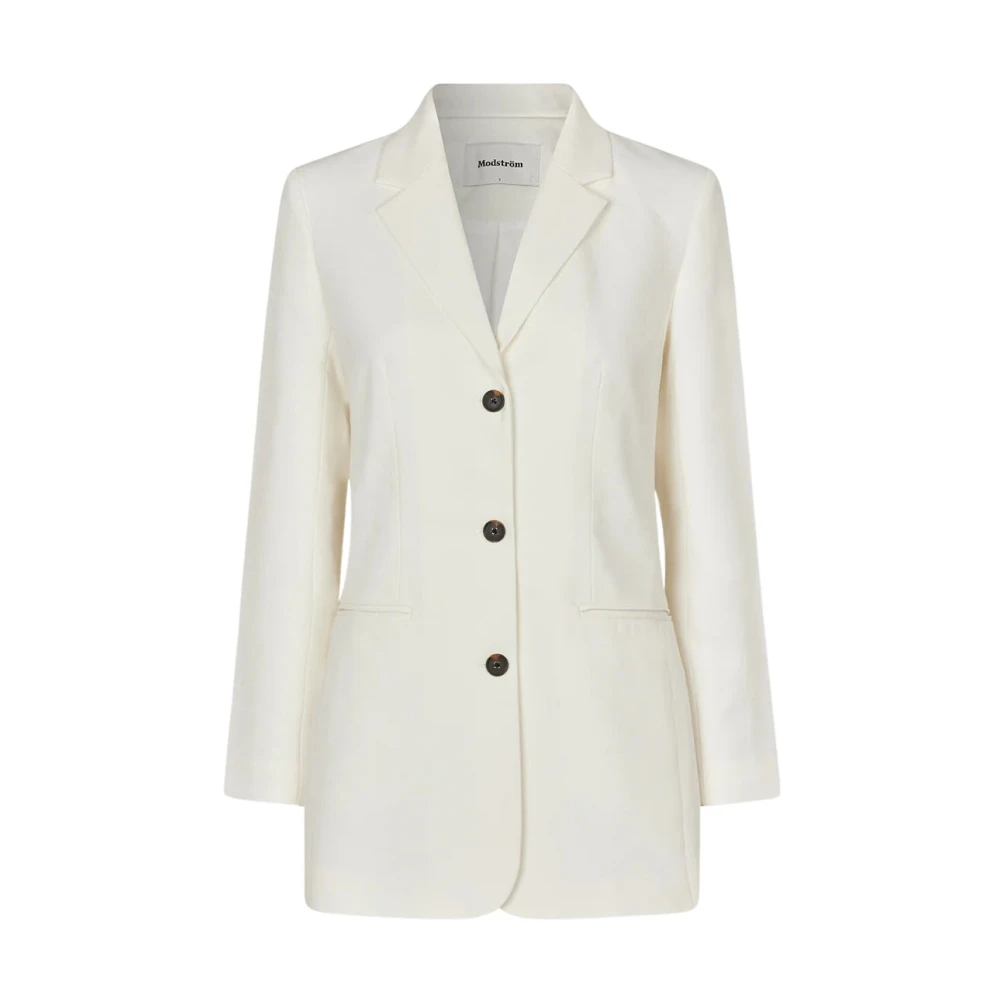 Modström Witte Slim Fit Blazer voor Feestelijke Gelegenheden White Dames