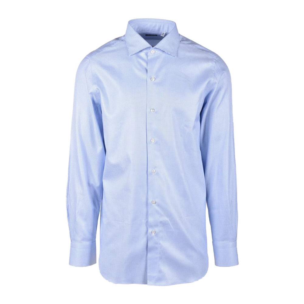 Finamore Katoenen Overhemd Blue Heren