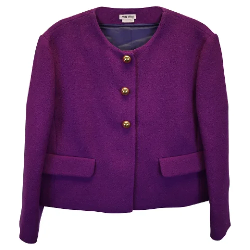 Miu Pre-owned Wool outerwear Purple Dames