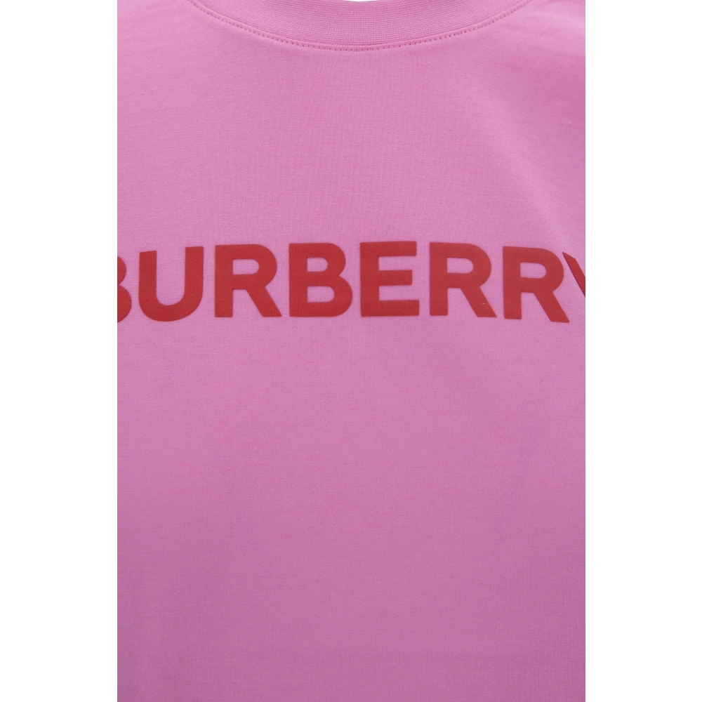 Burberry Stijlvolle Dames Slip-On T-Shirt Pink Dames