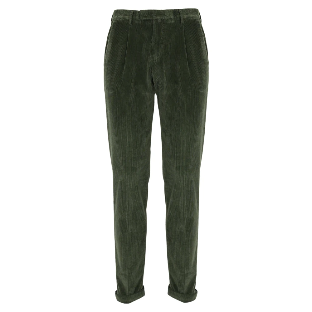 Briglia Groene Fluwelen Slim Fit Broek Green Heren
