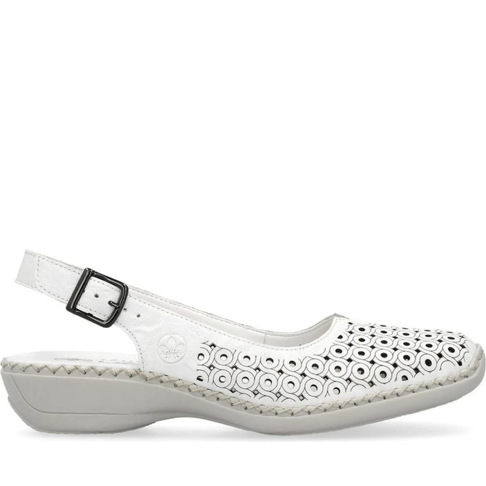 Rieker Women's White Ballerina Shoes, 5 Uk, Flat Sandals