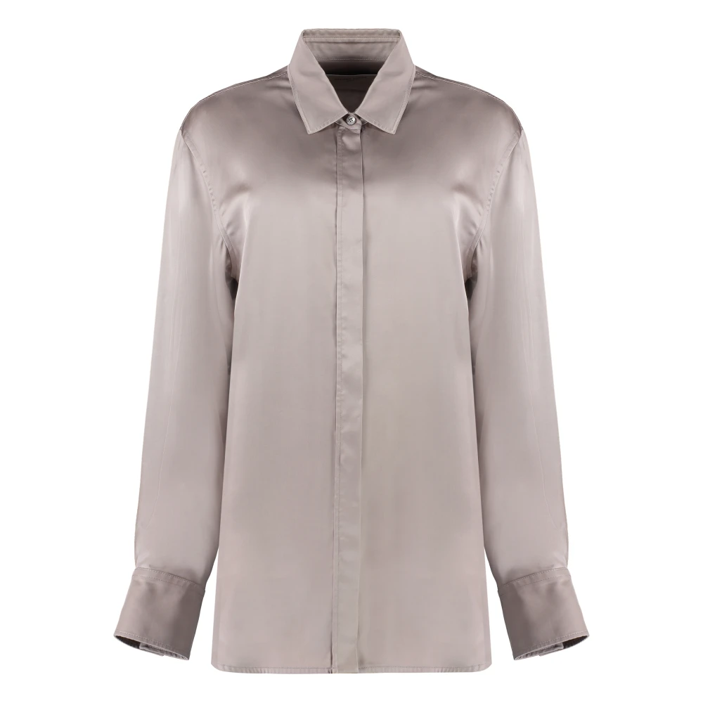 Golden Goose Vrouw Roze Overhemden Dames, M, Satijn, Batilda Boyfriend Shirt