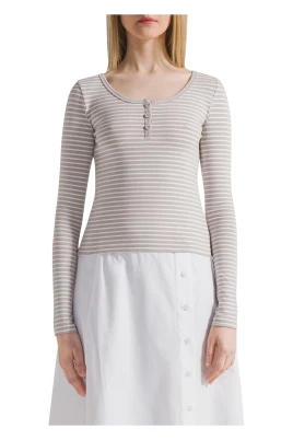 Caroline Striped LS Blouse