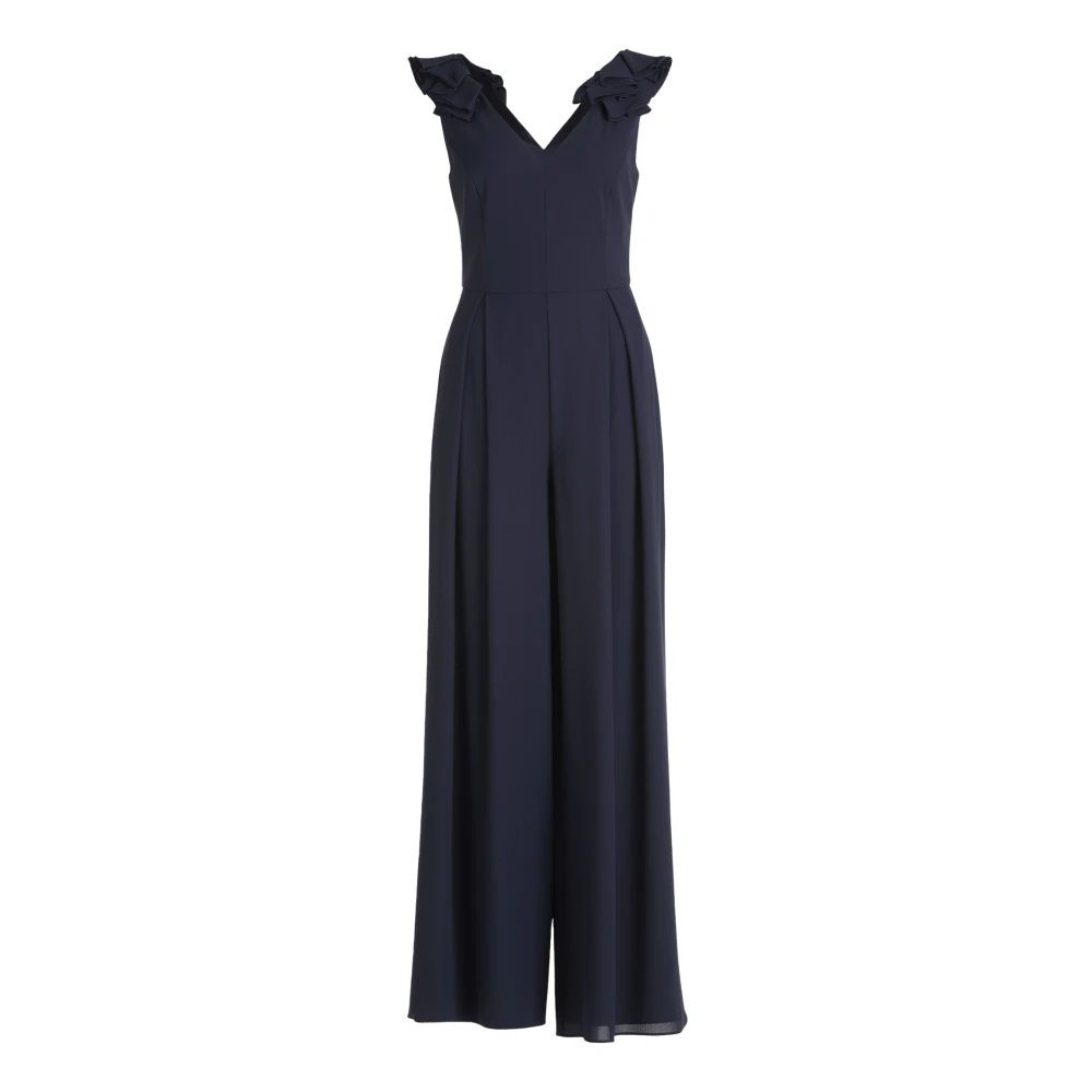 Vera Mont Ruffle Jumpsuit Blue Dames