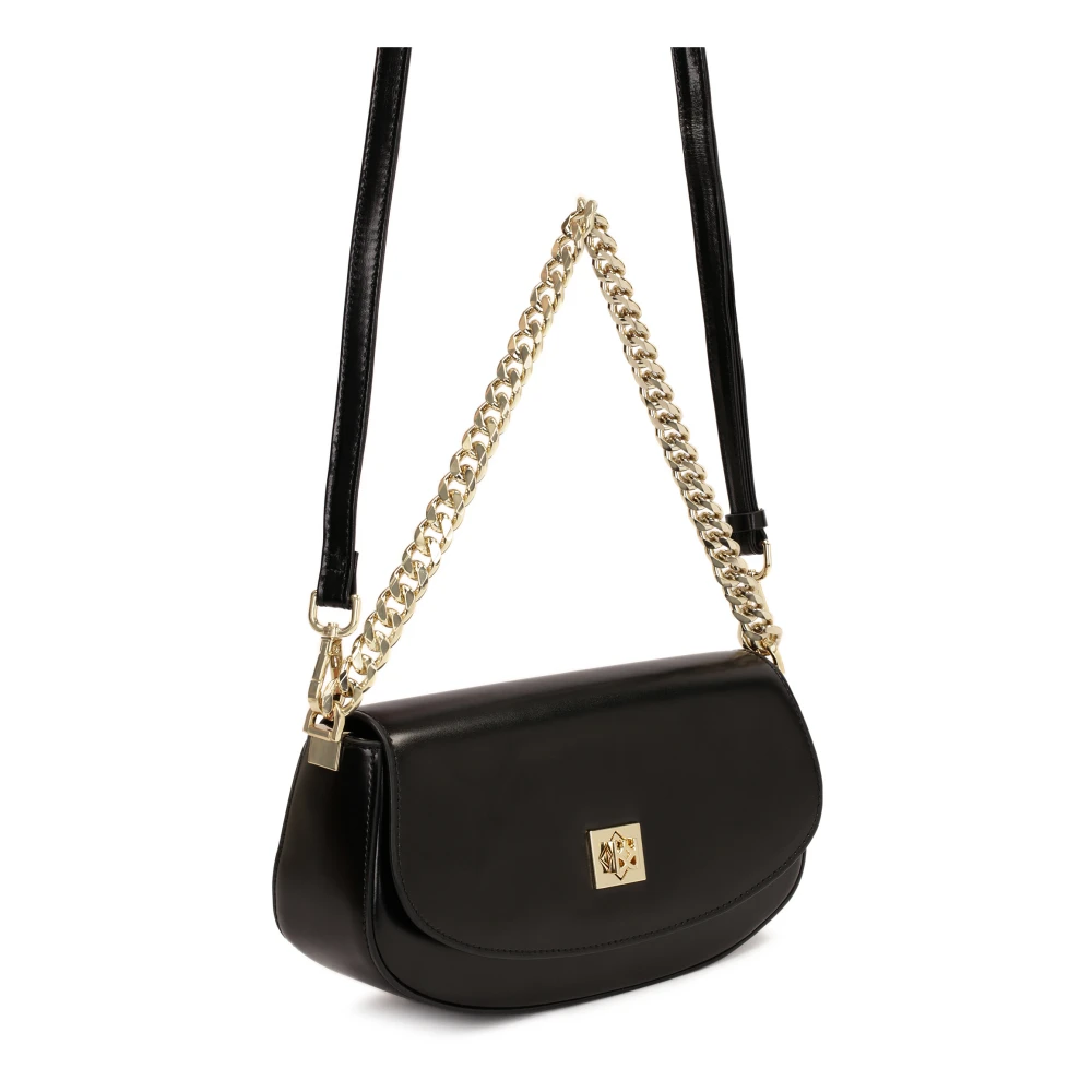 Kazar Zwarte afgeronde schouderketting handtas Black Dames