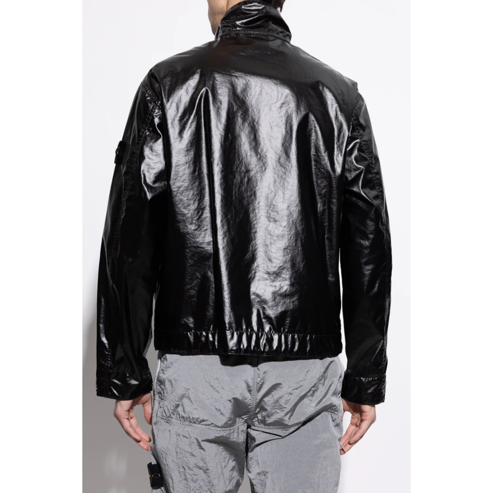 Stone Island Jas met logo Black Heren