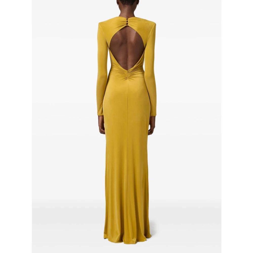 Elisabetta Franchi Elegante Avondjurken Collectie Yellow Dames