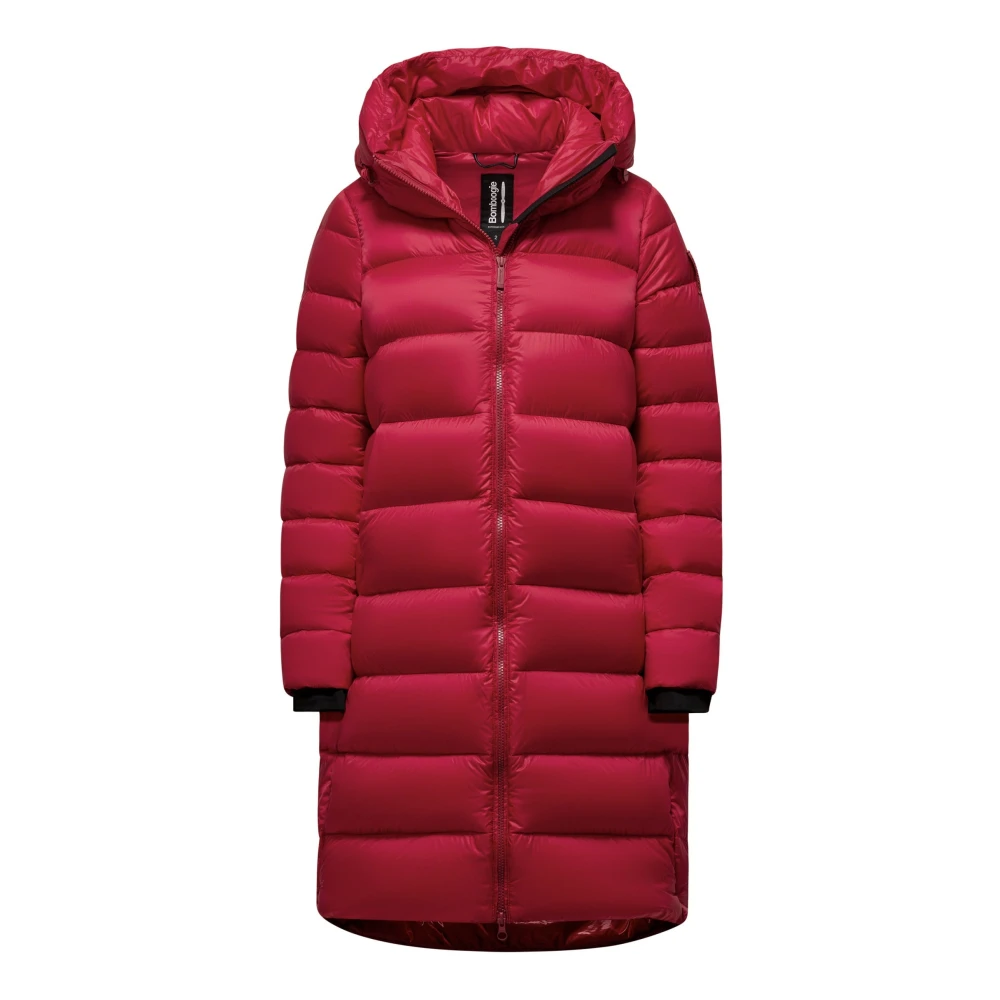 BomBoogie Lang ei-vormige donsjack van nylon Red Dames