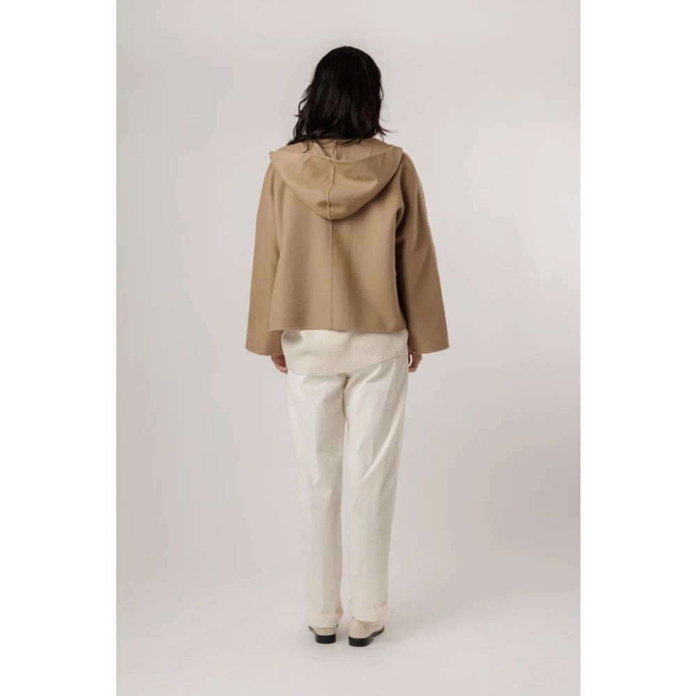 BA&SH Kameel Hooded Jas met Gouden Accenten Brown Dames