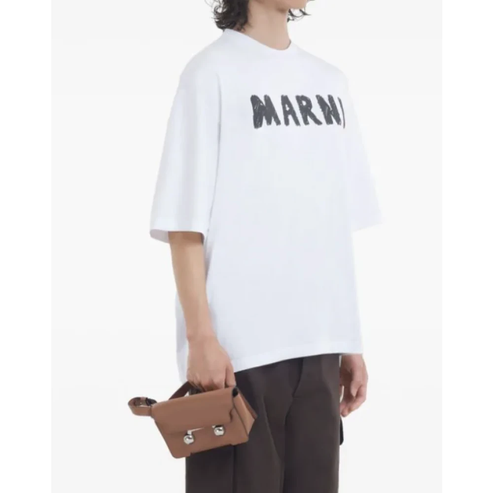Marni Witte Casual T-Shirt White Heren