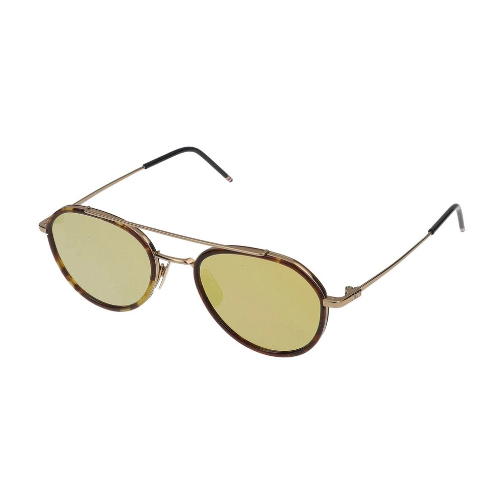 Thom Browne Unisex Yellow Acetate And Titanium Aviator Sunglasses