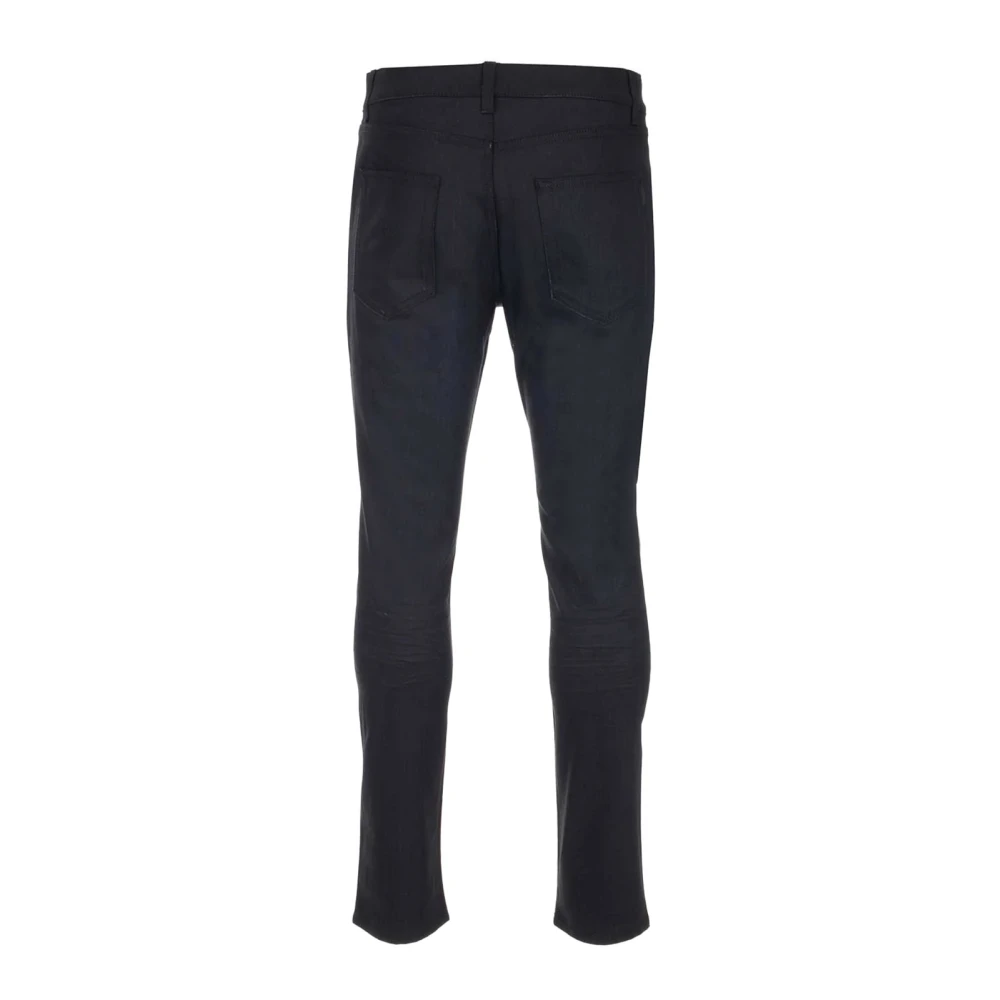 Saint Laurent Slim Jeans van Katoen en Elastaan Black Heren