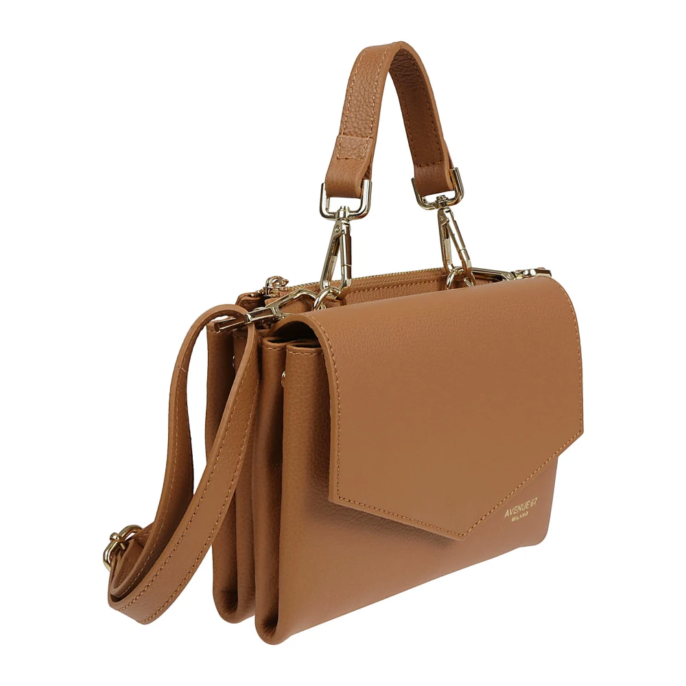 Avenue 67 Kameel Leren Tas Made in Italy Brown Dames