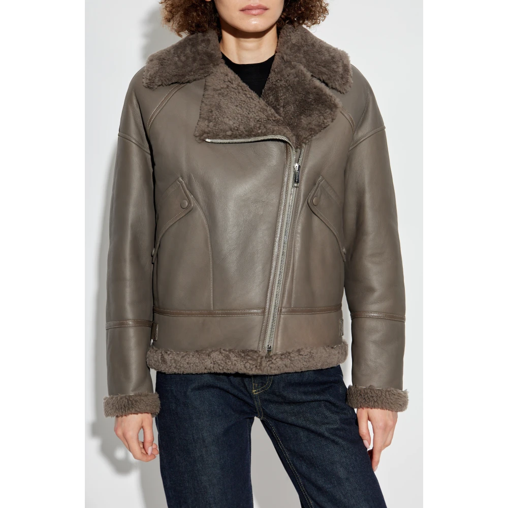 Yves Salomon Shearling Jas Gray Dames