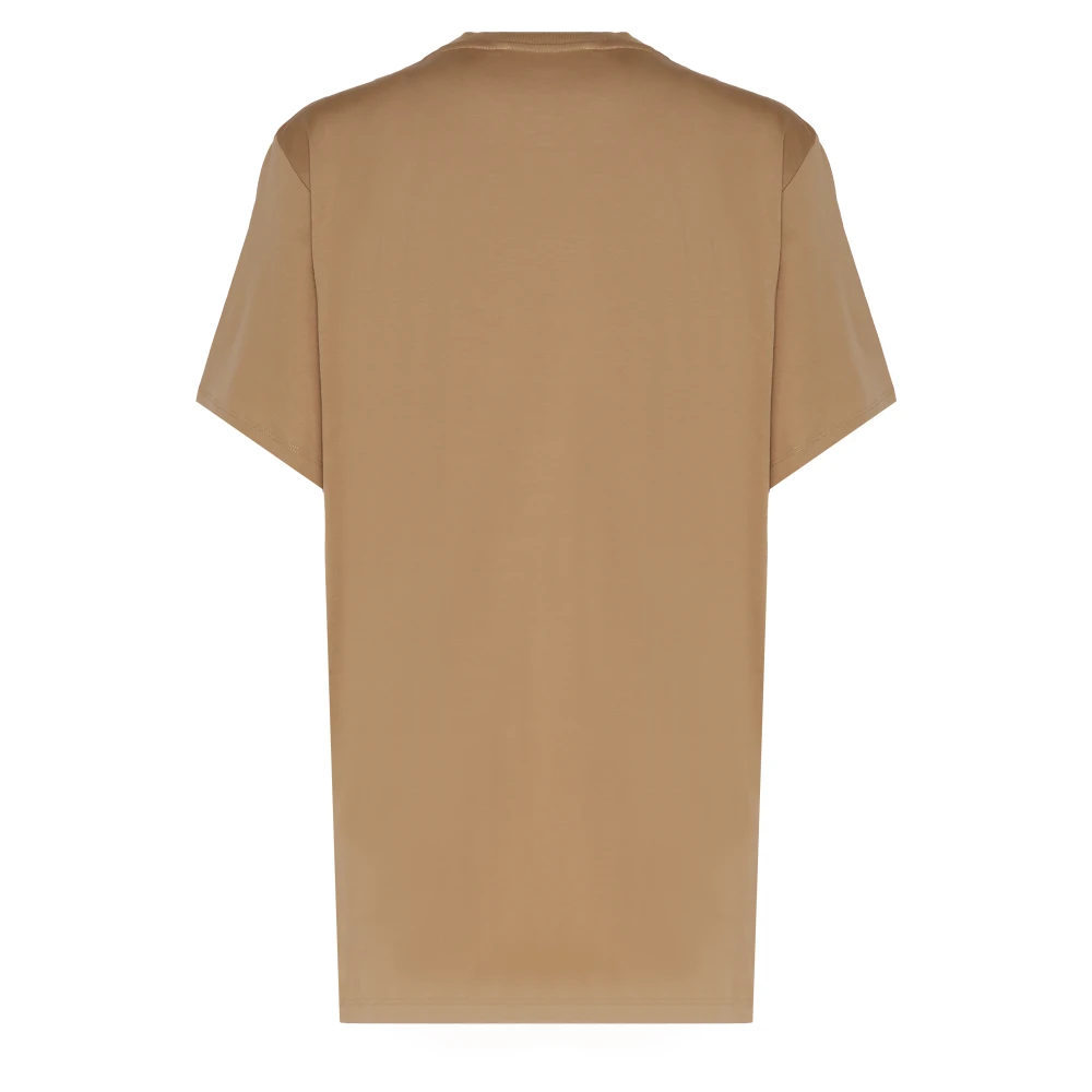 Max Mara Bruine Katoenen T-shirt met Logo Brown Dames